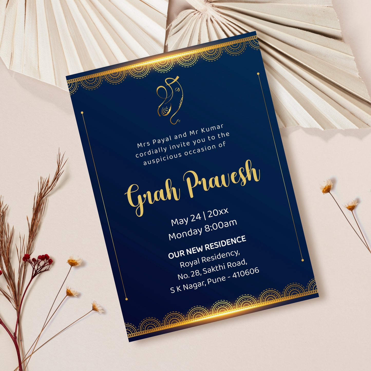 Golden Blue Palette House Warming Invitation Template, Printable Invitation, Evite, Digital Housewarming Invite, Edit yourself, Corjl – HW0015